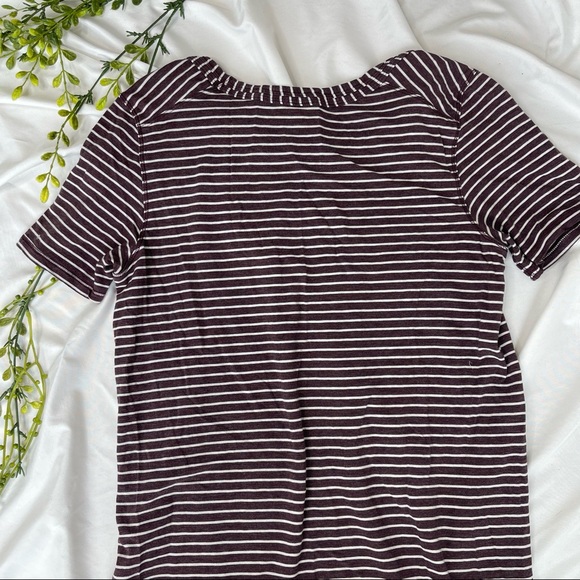 Lululemon Athletica Om Tee In West2east Stripe Heathered Bordeaux Drama Shirt - Picture 10 of 10